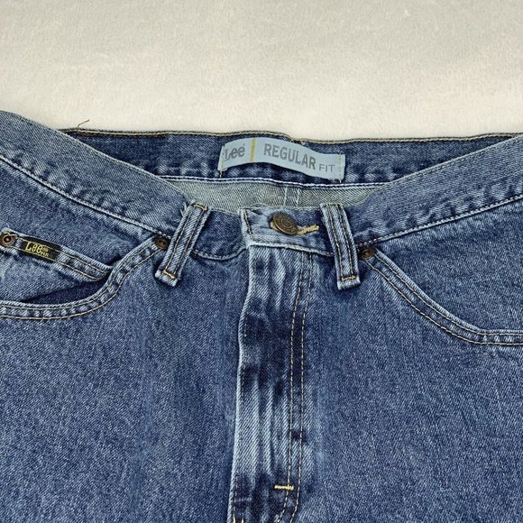 Lee Men Jeans Med Blue Size 33x30 Reg Fit Straight - Picture 3 of 5